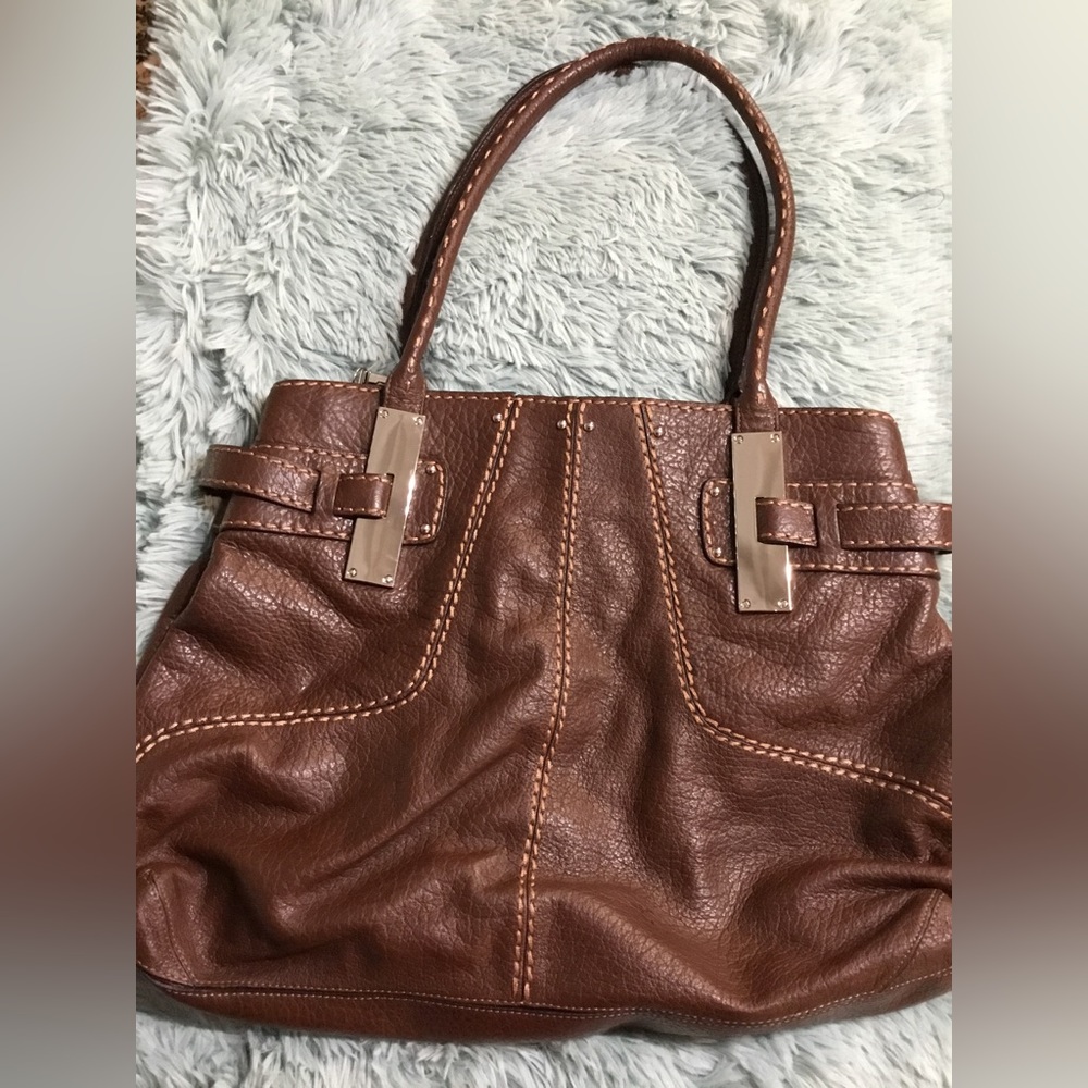 Beautiful Vintage CROMIA Brown Soft Pebble Leather Shoulder Bag.
